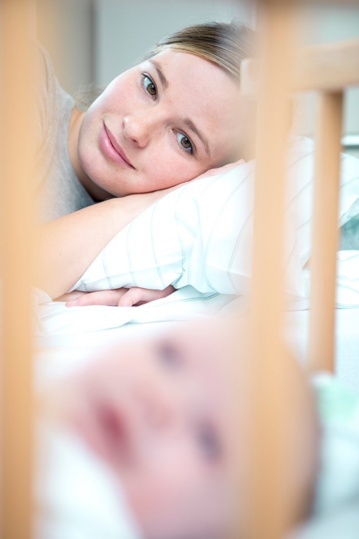 Foto von Mutter mit neu geborenem Kind