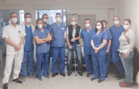 Foto vom Besuch des Patienten Jens Jurke auf der Intensivstation