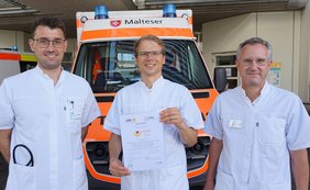 Zertifizierung Cardiac Arrest Center (© Sabrina Lettner) Foto der drei federführenden Ärzte des Cardiac Arrest Centers